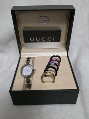 Vintage 90s Gucci 11/12.2L Bezel Watch – Silver Tone Stainless Steel